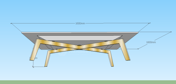 Acrylic Solid Surface Stainless Steel Coffee Table -Malaysia