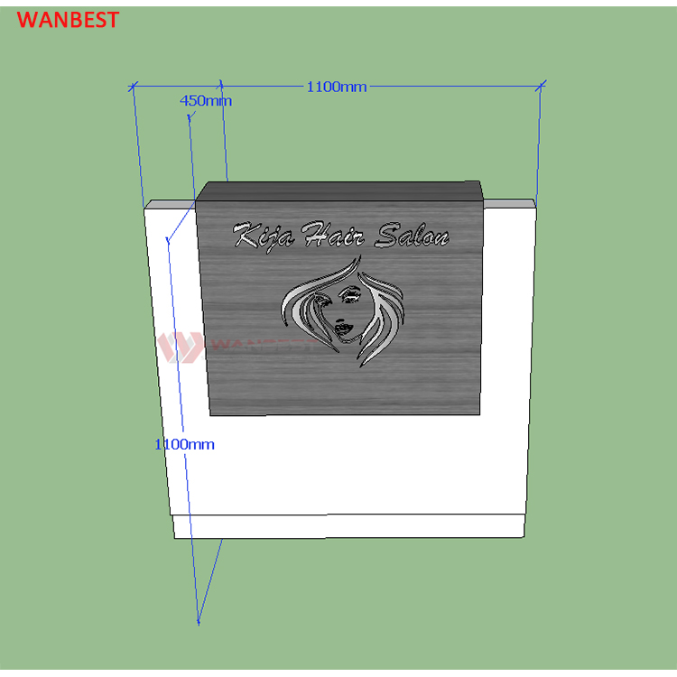 3D drawing reception desk 