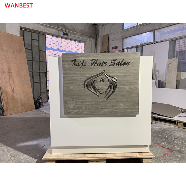Reception desk with 304# stainless steel LOGO 