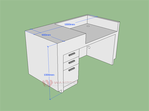 I Shape Acrylic Solid Surface Matte Modern Deaign Reception Desk