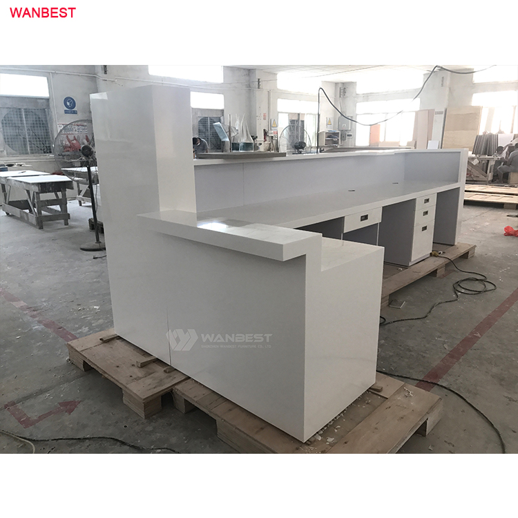  Manufacture supply solid surface best material good price company white front counter
