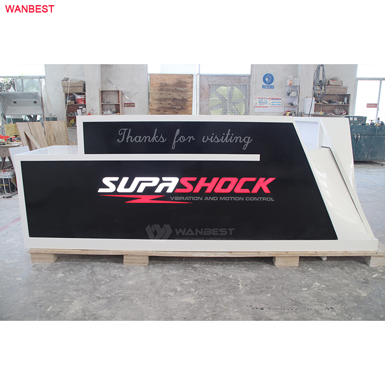 SupaShock large company front counter acrylic solid surface modern design reception desk