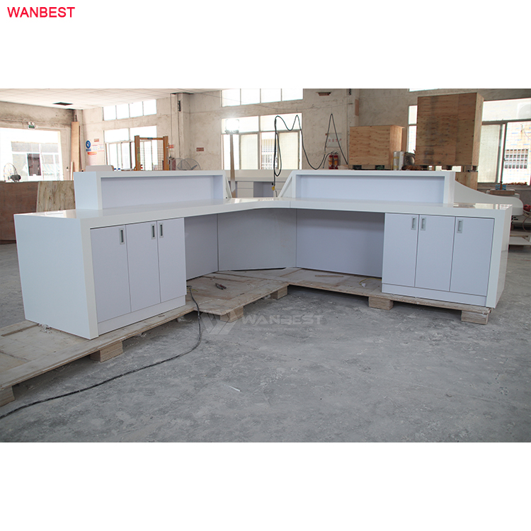 Top selling acrylic solid surface  furniture Hospital clinic salon reception desk 