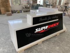 Australia customized large unique design solid surface reception desk