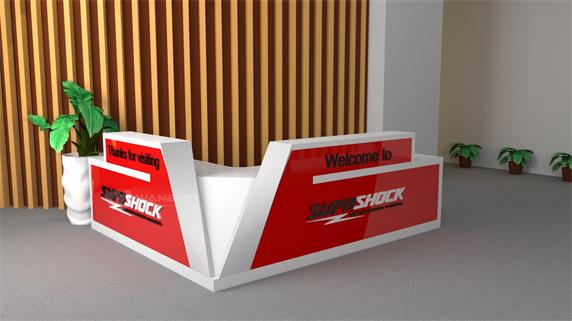 Australia customized large unique design solid surface reception desk