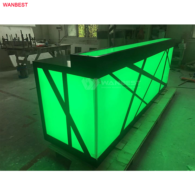 Green color high gloss reception desk furniture 