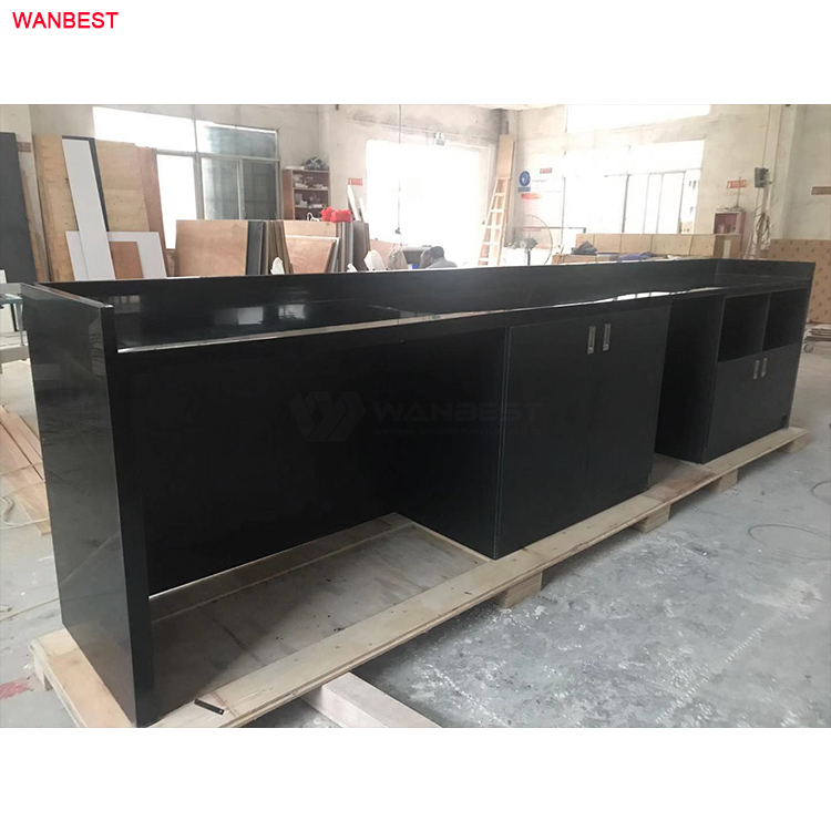 back reception desk with cabinets 