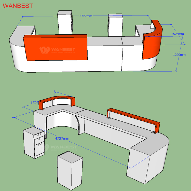 3D drawing reception desk 