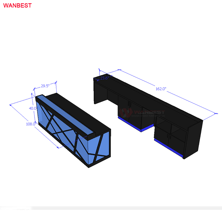 3D drawing design reception desk for sale 