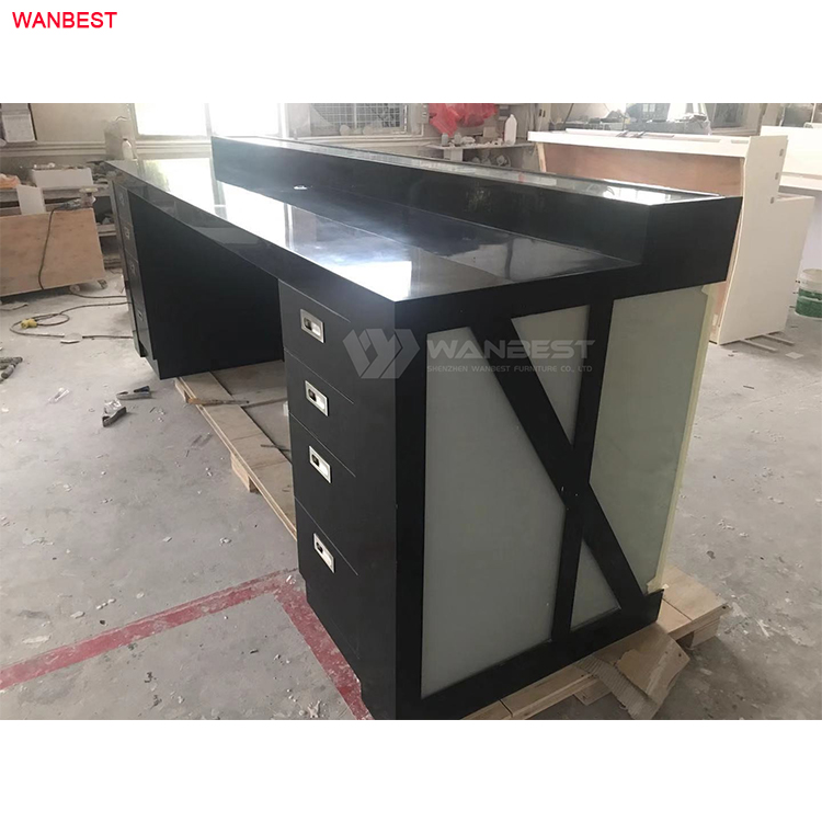 Black reception desk 