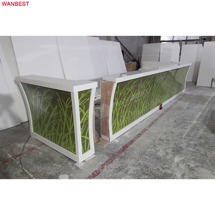 Straw bar counter translucent stone glass artificial stone 7 color changed LED ligh bar counter 