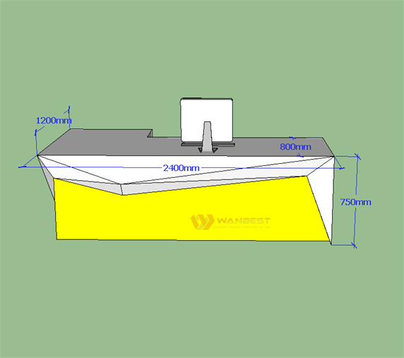 White & yellow color high glossy wooden lacquer company working office table furniture