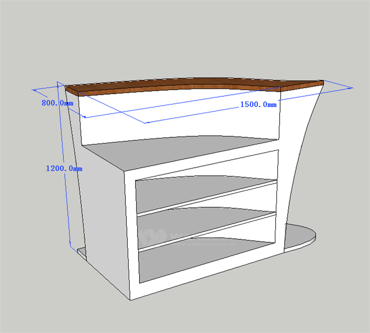 small bar counter 3D drawing 