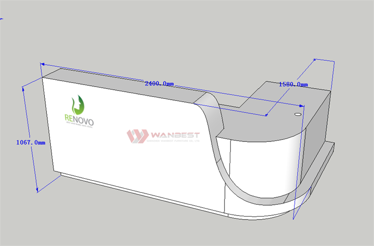 3D drawing reception desk 