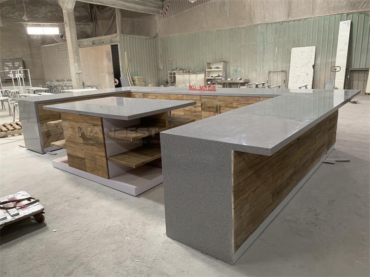 Modern Bear  Solid Surface & Solid Wood Unique Design  Luxury Bar Counter Furniture