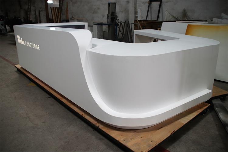 China Factory Marble Stone White Large U Shape Modern Reception Desk Design
