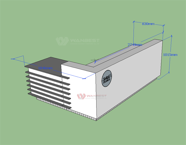 3D drawing reception desk 