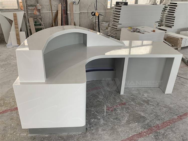 Acrylic solid surface reception desk 