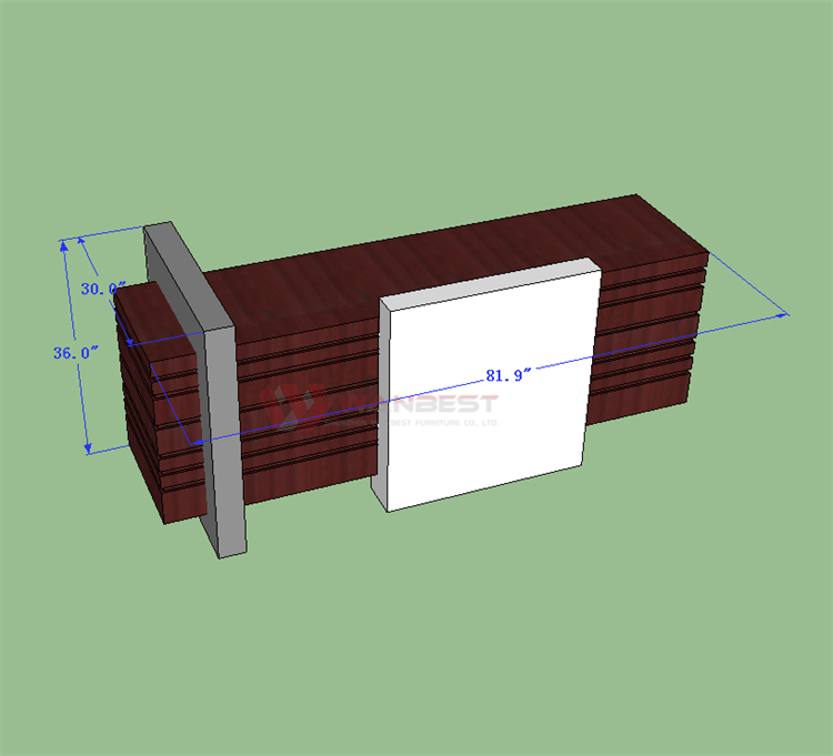 Office desk 3D drawing 