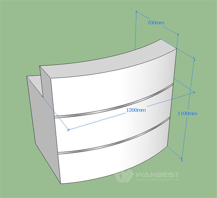 3D drawing reception desk 