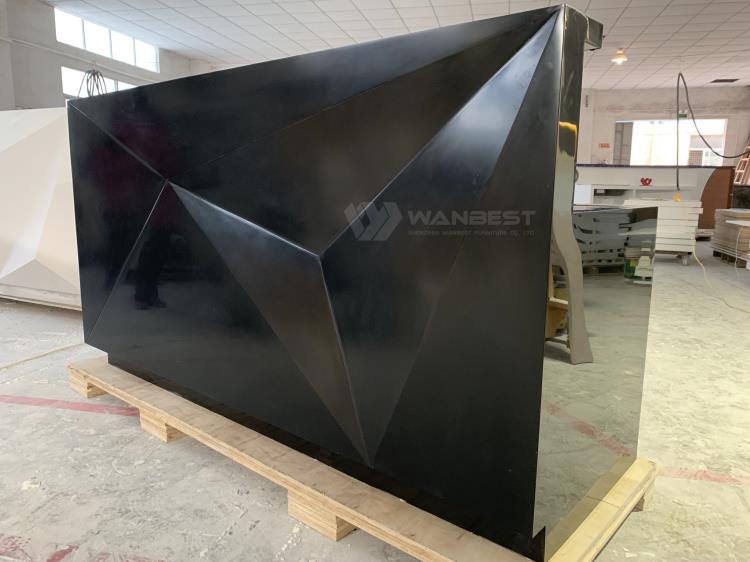 Customized Hight Quality Black Office Small Standing Salon Reception Desks