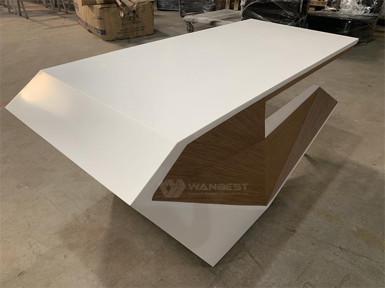  Easy to clean commercial application furniture white marble office table sale to Europe market 
