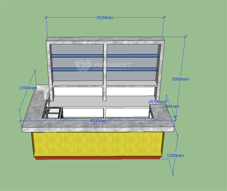 customized 3D drawing bar counter