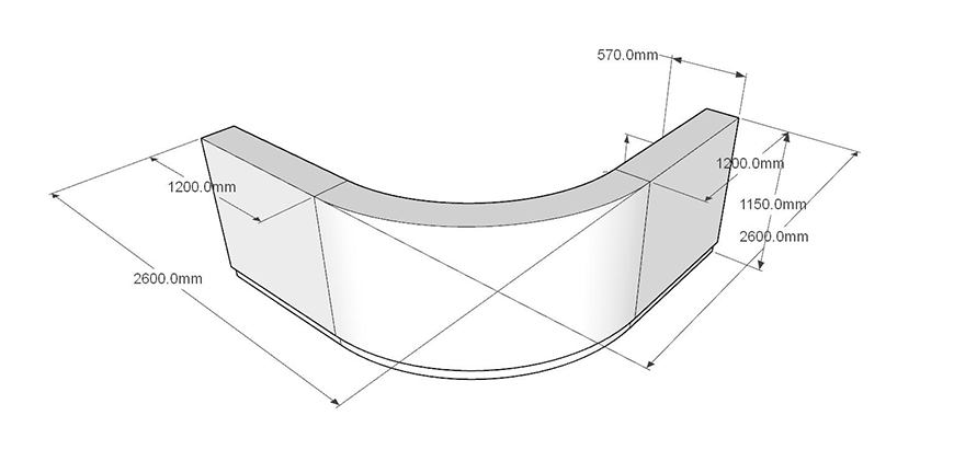 3D drawing reception desk 