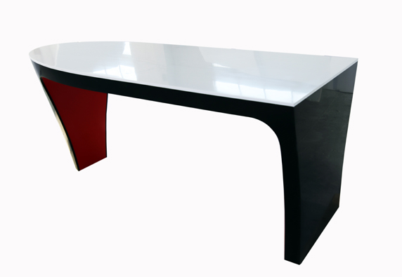 oval office desk artificial stone red and black color