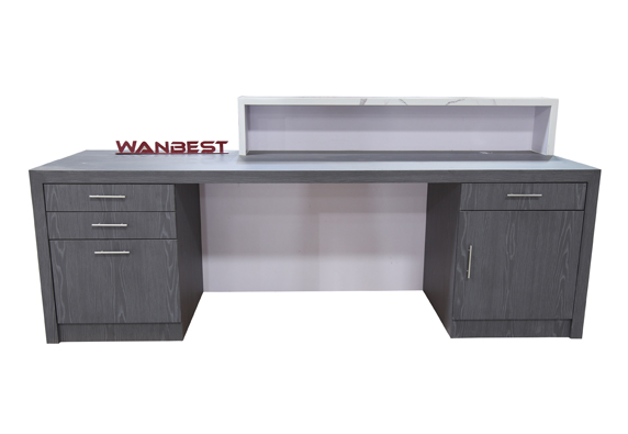 Custom build reception counter desk marble Flowing shape