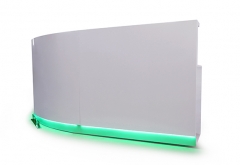 C shape half round reception desk with RGB LED color