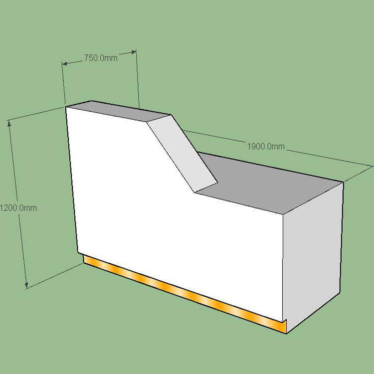 3d drawing of reception desk