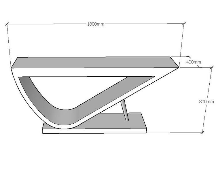 3D drawing of custom office desk