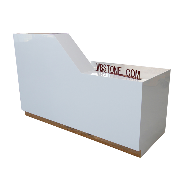 white small reception desk