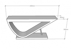 V shape custom office exhibition desk furniture