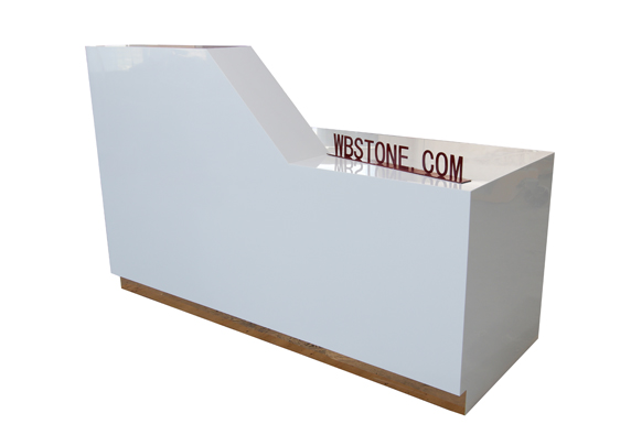 T shape top solid surface straight office reception desk