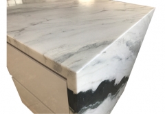 Nature marble top kitchen island custom size