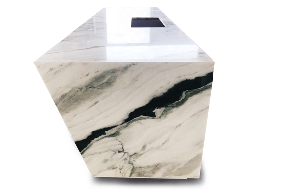 Nature marble top kitchen island custom size