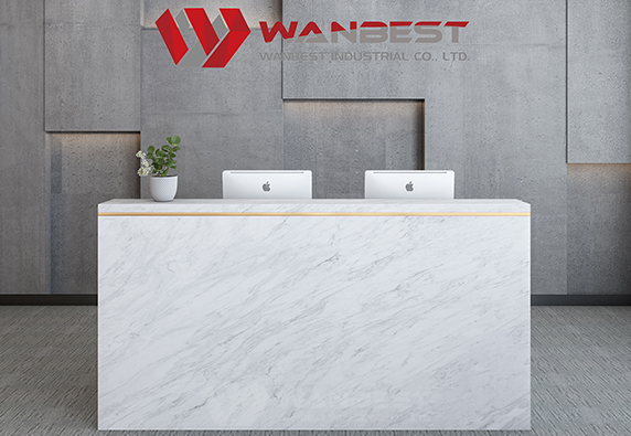 Modern design high quality nature marble reception desk furniture