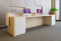 Hotel White Marble Modern Reception Desk Size Straight