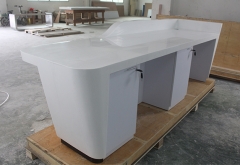 white corian stone company lobby reception desk luxury