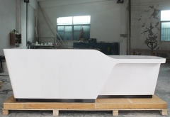 white corian stone company lobby reception desk luxury