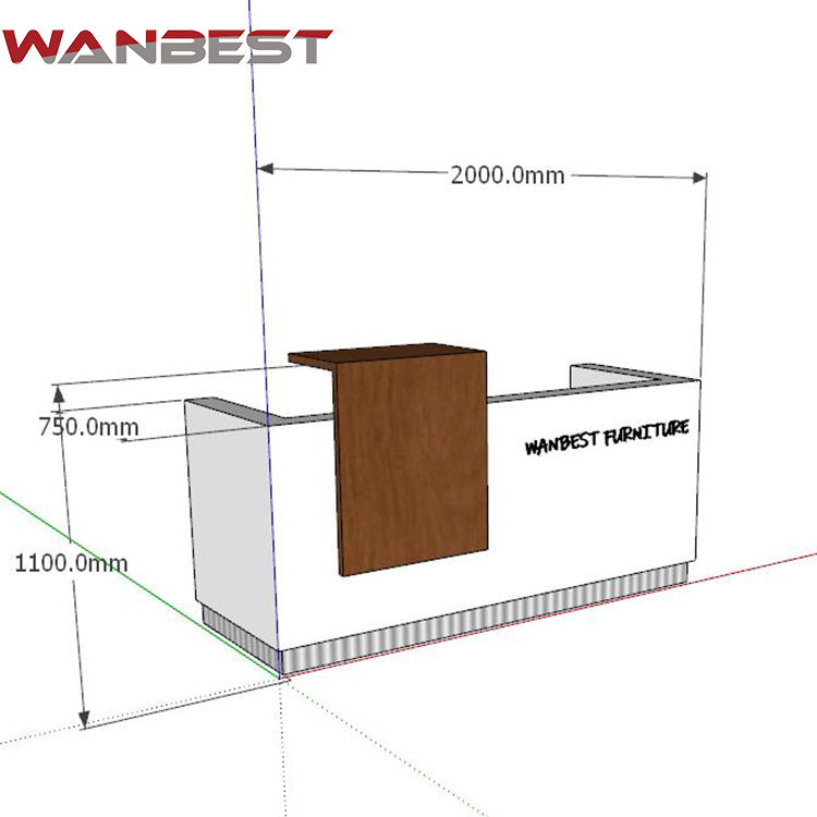 3D drawing of reception counter