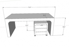 White Stone Modern Design White Office Staff Desk