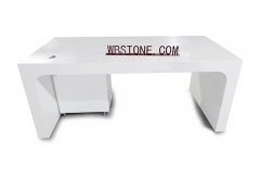 White Stone Modern Design White Office Staff Desk