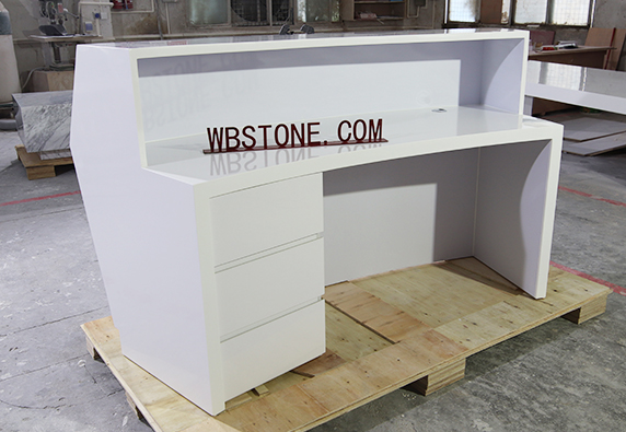 curved half circle reception lobby desk custom design