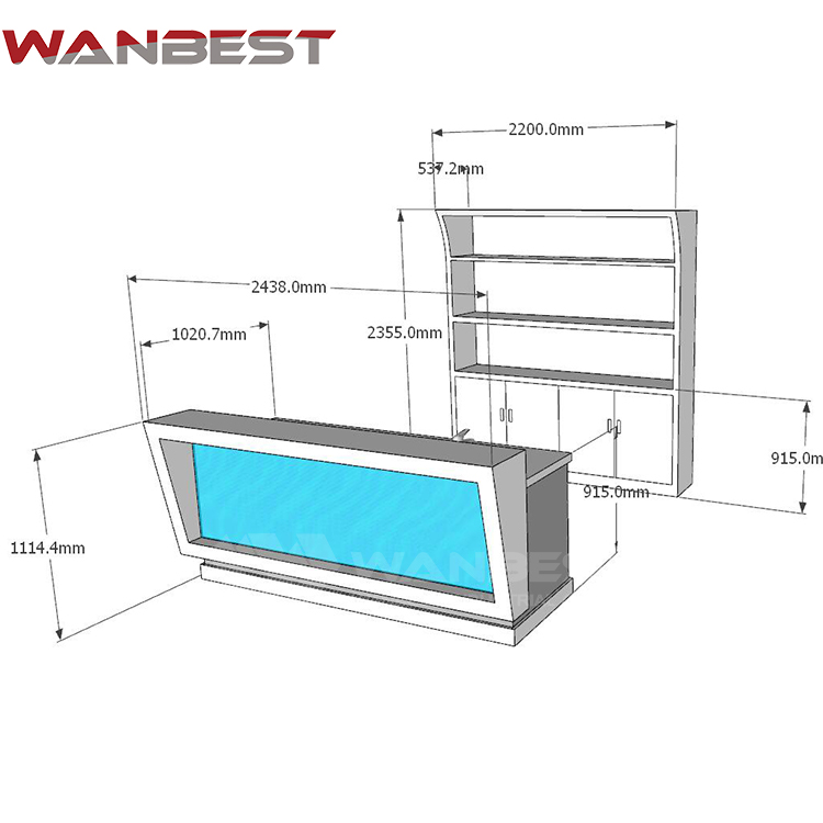 3D drawing of bar counter