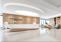 timber white stone custom commercial reception desk