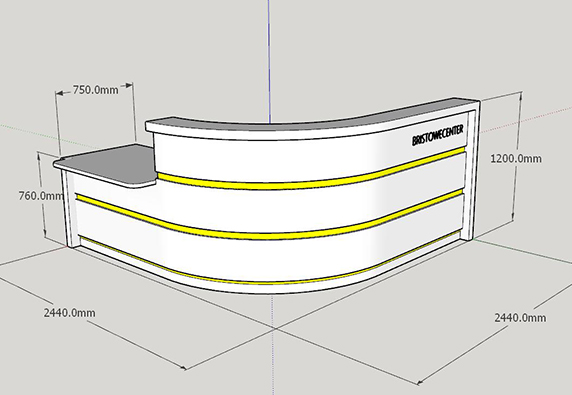 round corner hospital information reception counter