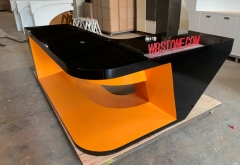 Contemporary black L shaped executive computer office desk